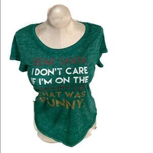 Rocker Girl Green Holiday T-shirt Jr  11/13